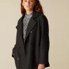 NÍCOLI ABRIGO CRUZADO ESPIGA GRIS< Ropa De Abrigo