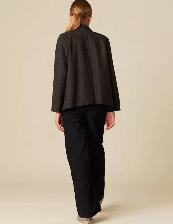 NÍCOLI ABRIGO CRUZADO ESPIGA GRIS< Ropa De Abrigo