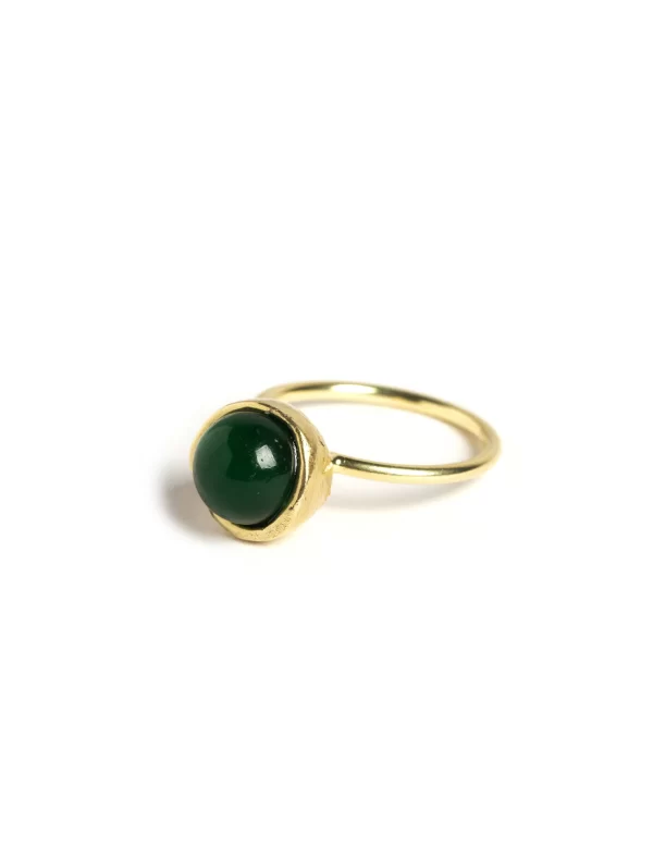 NÍCOLI ANILLO ESFERA DORADO AVENTURINA< Anillos