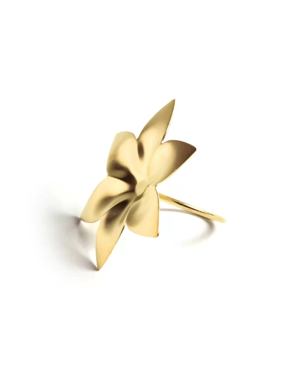 NÍCOLI ANILLO FLOR PICOS DORADO< Anillos