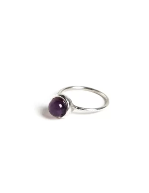 NÍCOLI ANILLO PLATEADO ESFERA PEQUEÑO AMATISTA< Anillos