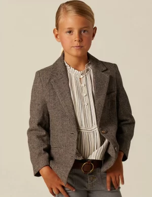 NÍCOLI BLAZER ESPIGA MARRÓN RY AZUL< Ropa De Abrigo | Blazers