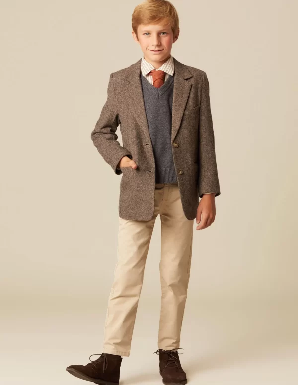 NÍCOLI BLAZER ESPIGA MARRÓN RY AZUL< Ropa De Abrigo | Blazers