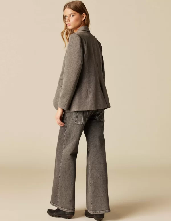 NÍCOLI BLAZER GRIS BRILLO< Blazers