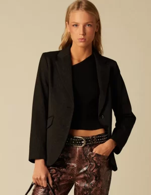 NÍCOLI BLAZER NEGRO BRILLO< Blazers