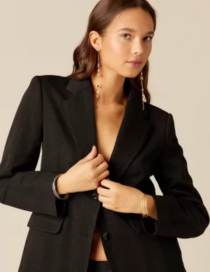 NÍCOLI BLAZER NEGRO RAYA BRILLO< Blazers