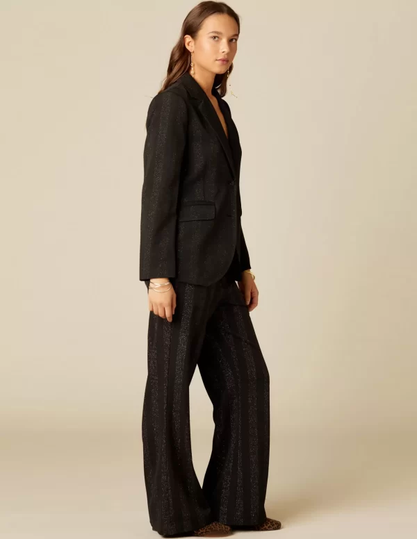 NÍCOLI BLAZER NEGRO RAYA BRILLO< Blazers