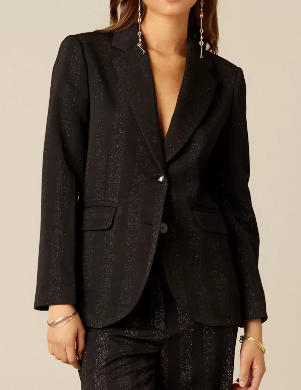 NÍCOLI BLAZER NEGRO RAYA BRILLO< Blazers