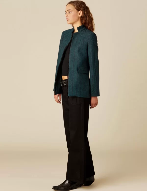 blazer_verde_raya_1.webp NÍCOLI BLAZER VERDE RAYA< Blazers