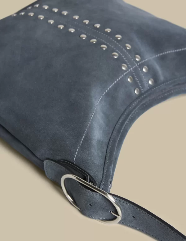 NÍCOLI BOLSO SERRAJE AZUL TACHAS< Bolsos