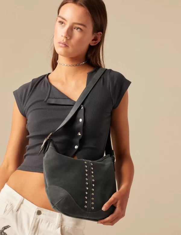 NÍCOLI BOLSO SERRAJE AZUL TACHAS< Bolsos