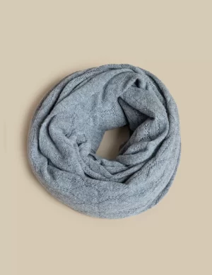 NÍCOLI BUFANDA PUNTO ROMBOS GRIS< Bufandas