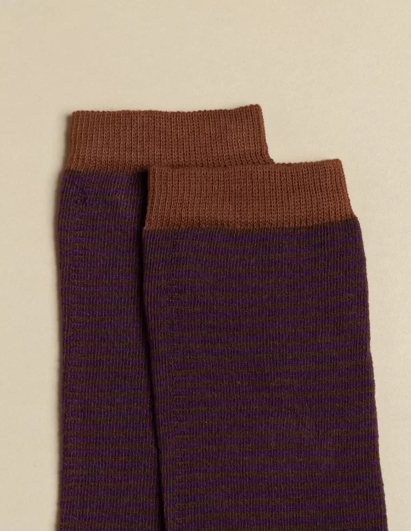 NÍCOLI CALCETIN RAYAS MARRÓN< Calcetines | Calcetines