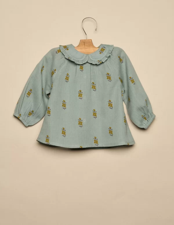 NÍCOLI CAMISA AZUL FLOR PEQUEÑA< Camisas