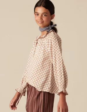 NÍCOLI CAMISA CRUDA FLOR MARRÓN< Camisas