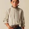 NÍCOLI CAMISA RAYA AZUL MOSTAZA< Camisas
