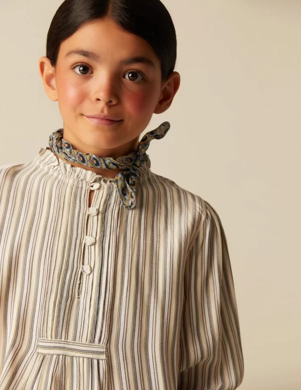 NÍCOLI CAMISA RAYA AZUL MOSTAZA< Camisas