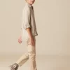 NÍCOLI CAMISA RAYA AZUL MOSTAZA< Camisas