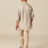 NÍCOLI CAMISA RAYA AZUL MOSTAZA< Camisas