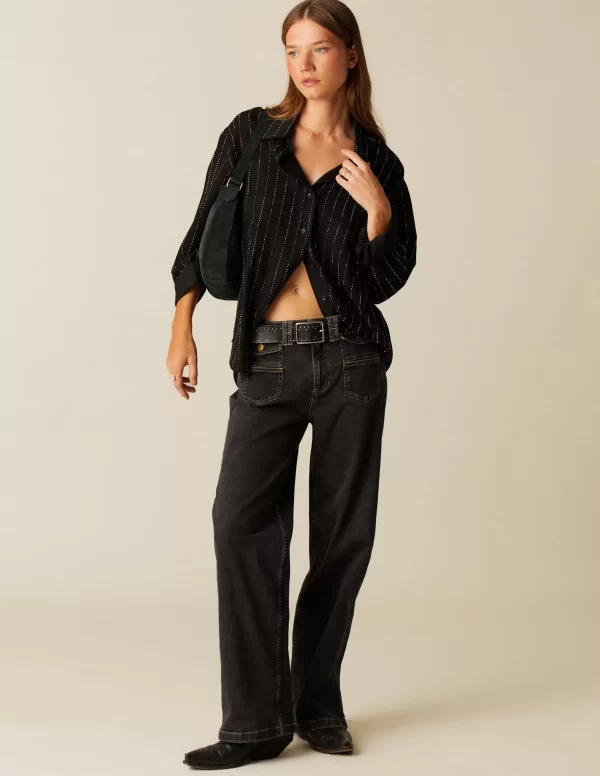 NÍCOLI CAMISA TACHUELAS PLATEADAS< Camisas