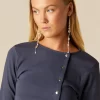 NÍCOLI CAMISETA BOTONES LATERALES AZUL< Camisetas