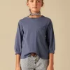 NÍCOLI CAMISETA MANGA LARGA AZUL OSCURO< Camisetas
