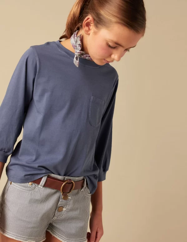 NÍCOLI CAMISETA MANGA LARGA AZUL OSCURO< Camisetas