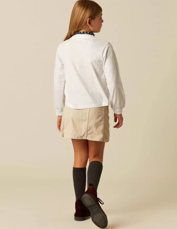 NÍCOLI CAMISETA MANGA LARGA BLANCA< Camisetas