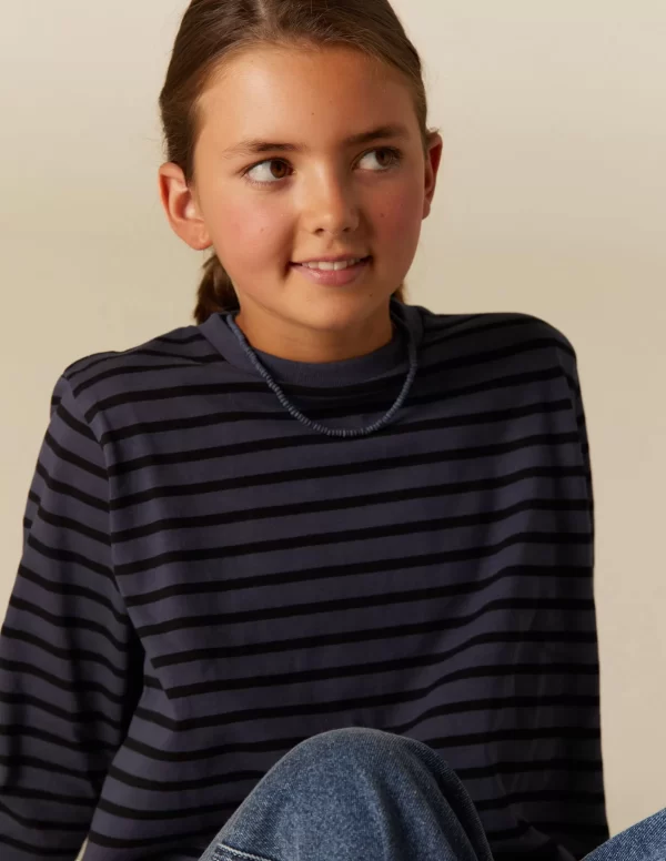 NÍCOLI CAMISETA SOLIDARIA RAYA GRANDE AZUL< Camisetas
