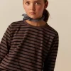 NÍCOLI CAMISETA SOLIDARIA RAYA GRANDE MARRÓN< Camisetas