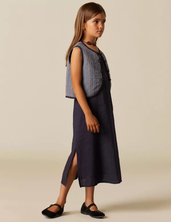 NÍCOLI CHALECO RAYA AZUL LUREX< Chalecos