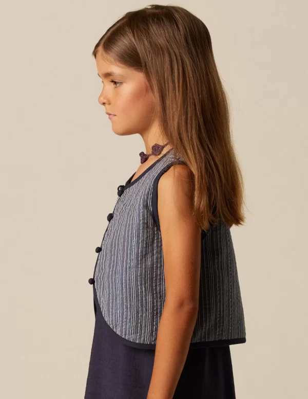 NÍCOLI CHALECO RAYA AZUL LUREX< Chalecos