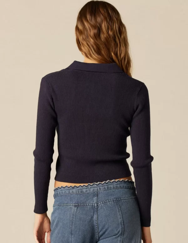 NÍCOLI CHAQUETA BOTONES CANALé AZUL< Punto