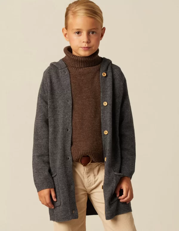 NÍCOLI CHAQUETA LARGA CAPUCHA ANTRACITA< Punto