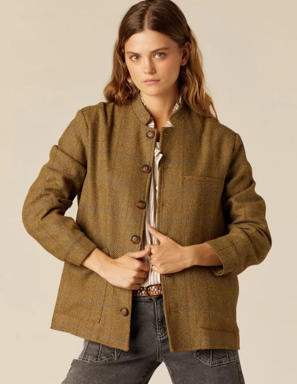 NÍCOLI CHAQUETA MAO ESPIGA MARRÓN< Ropa De Abrigo