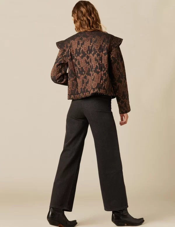 NÍCOLI CHAQUETA PAISLEY NEGRA< Ropa De Abrigo