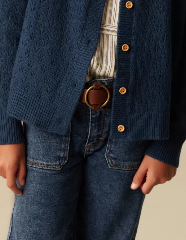 NÍCOLI CHAQUETA PUNTO DIBUJO AZUL< Punto
