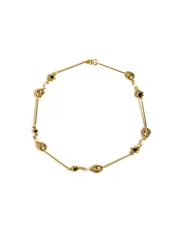 NÍCOLI COLLAR CADENA PERLA DORADO< Collares Y Gargantillas