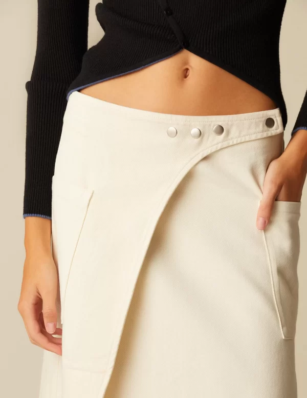 NÍCOLI FALDA CRUCE BOLSILLOS CRUDO< Denim | Faldas