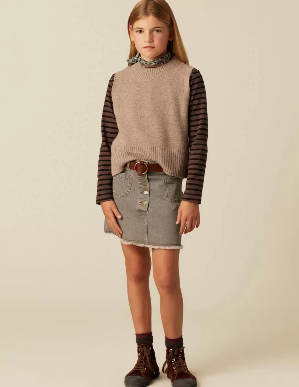 NÍCOLI FALDA VAQUERA GRIS< Denim | Faldas