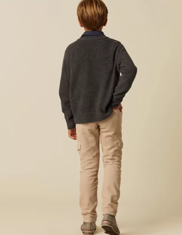 NÍCOLI JERSEY CUELLO PICO GRIS< Punto