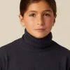 NÍCOLI JERSEY CUELLO VUELTO PUNTO AZUL< Punto