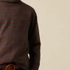 NÍCOLI JERSEY CUELLO VUELTO RAYAS MARRÓN/MARENGO< Punto