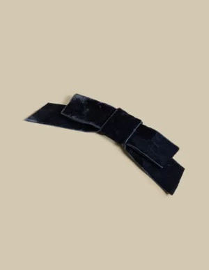 NÍCOLI LAZO TERCIOPELO AZUL< Accesorios De Pelo