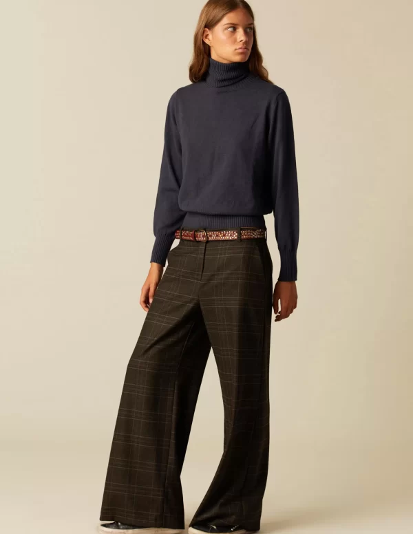 NÍCOLI PANTALÓN ANCHO CUADRO< Pantalones