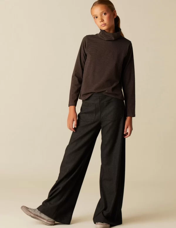 NÍCOLI PANTALÓN ANCHO DIBUJO GRIS< Pantalones