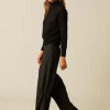 NÍCOLI PANTALÓN ANCHO DIBUJO GRIS< Pantalones