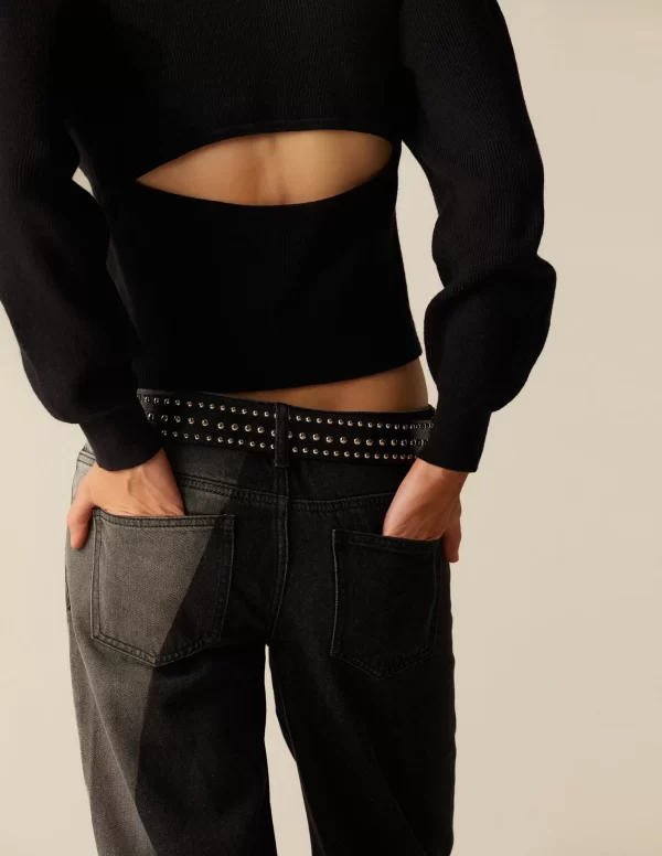 NÍCOLI PANTALÓN BICOLOR ANTRACITA Y GRIS< Denim | Pantalones