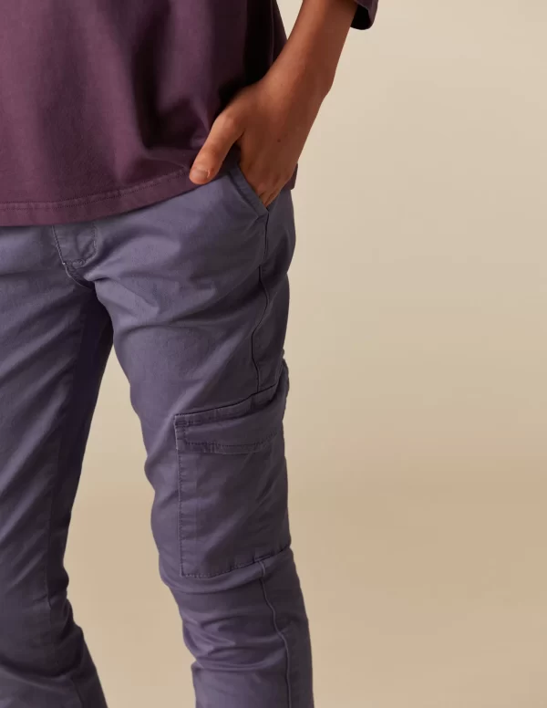 NÍCOLI PANTALÓN CARGO LARGO AZUL< Pantalones
