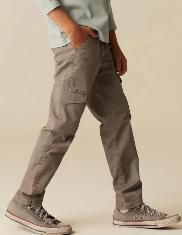 NÍCOLI PANTALÓN CARGO LARGO GRIS CLARO< Pantalones